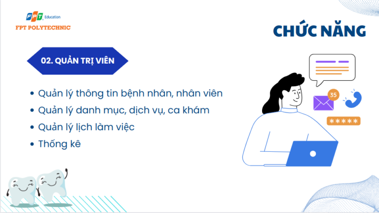 chức năng dành cho quản trị viên